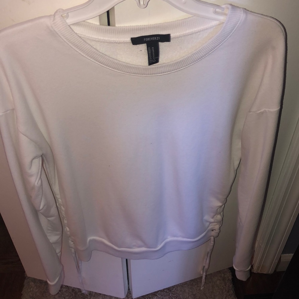 Forever 21 White lace up sweater